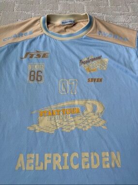 Aelfric Eden Light Blue and Beige Racing Graphic Jersey